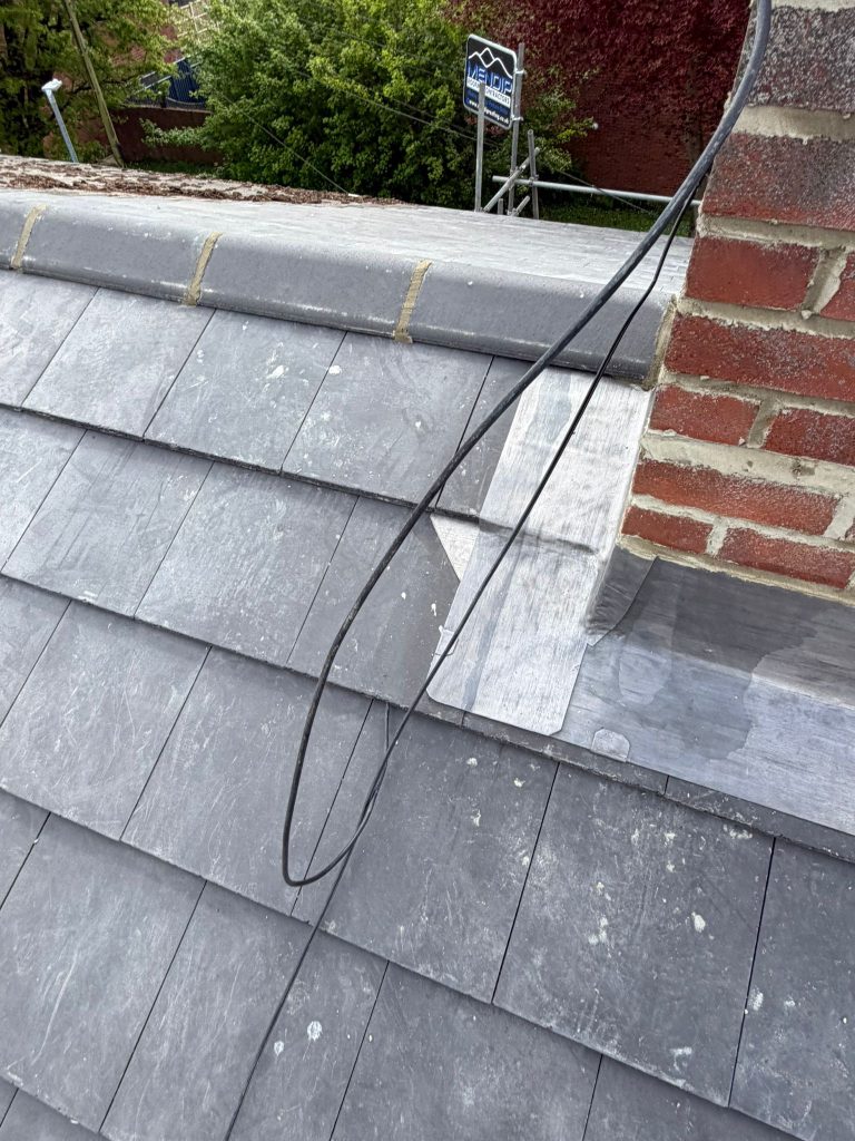 Chimney flashing repairs carrier out by Mendip Roofing Contractors