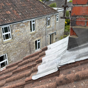 Newly repaired & installed chimney leadwork flashing